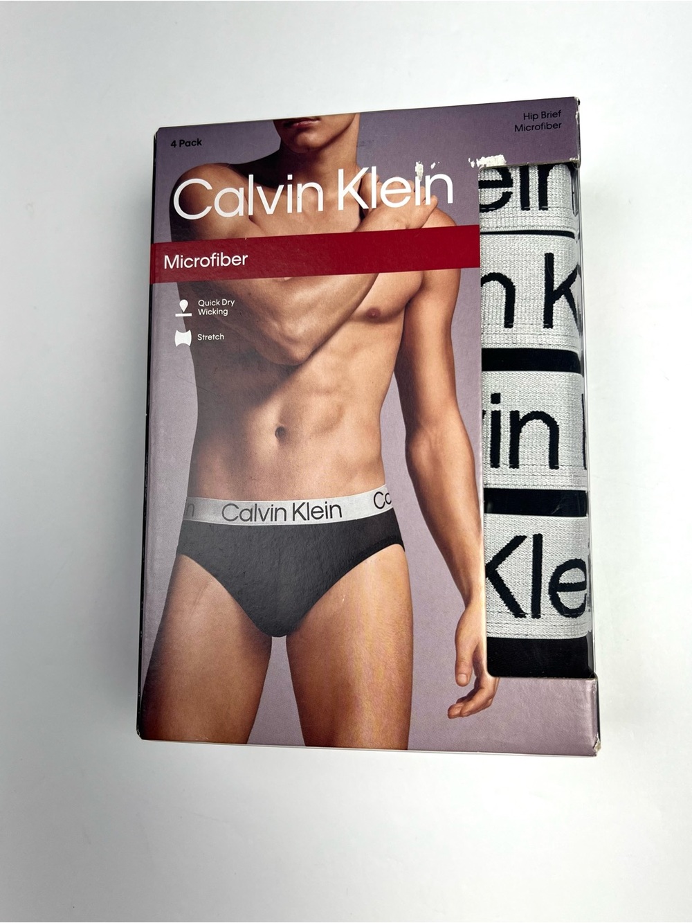 New Calvin Klein 4 Pack Black Microfiber Hip Brief Underware Men Sz M Polyester